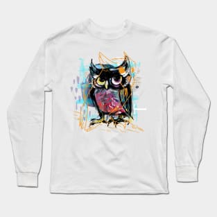 Raven abstract collage Long Sleeve T-Shirt